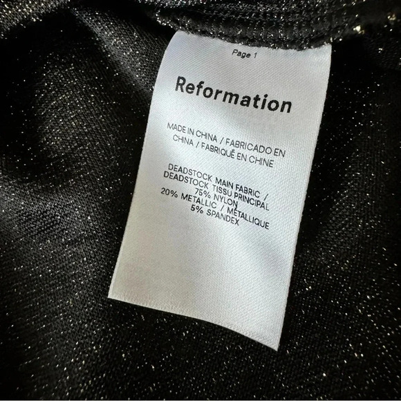 REFORMATION Paprika Dress Gold Sparkle Size 2X - Picture 12 of 13